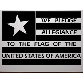 We Pledge Allegiance to The Flag Wall Decals Stickers, Black, 60"