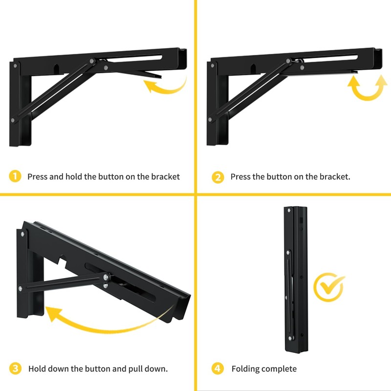 AINVLPRO Folding Shelf Brackets Heavy Duty Stainless Steel – Wall