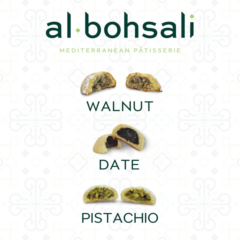 Al Bohsali Maamoul Pistachio, Walnut, and Date Filled Shortbread Cookies
