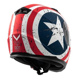 VCAN VX Lightweight Full Face Motorcycle Street Bike Helmet with Extra Tinted Visor DOT & ECE 22.05 Approved (Rebel Star, Large)