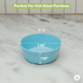 WeeSprout Bamboo Kids Bowls with Lids, Set of Four 10 oz kid-Sized Bamboo Bowls, Bamboo Kid Bowls with Lids for Leftovers, Dishwasher Safe (Pink, Green, Gray, & Beige)