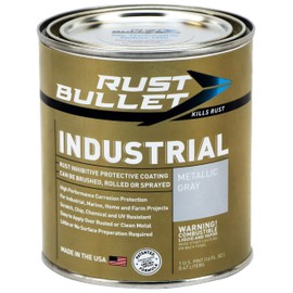 RUST BULLET Industrial - Metallic Gray - 1 Pint - Rust Preventative Coating for Industrial, Marine, Home and Farm Projects, Chip and UV Resistant, Durable Finish