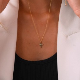 LTB JEWELRY 14K SOLID WHITE GOLD SMALL CROSS PENDANT OR NECKLACE