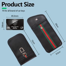 DOINEUFL RFID Key Pouch 2 Pack, Faraday Pouch for Car Keys with Signal Blocking,Carbon Fiber Key Fob Protection Case for Keyless Entry, Credit Cards, RFID Card Holder, Anti-Theft for Men & Women