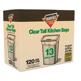 Ruffies Pro 13 gal. Tall Kitchen Bags Wing Ties 120 pk