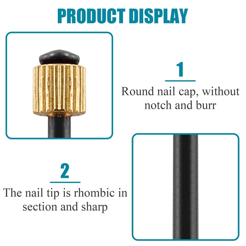 Bonsicoky Picture Hanging Nails, Black Steel Nails and Brass Head