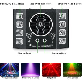 100W UV Bee Eye Strobe Stage Light, DMX512 Remote Control LED DJ Light Iron Housing for Disco Nightclub Bar Wedding Party EventsLamp Power(W): 100, Model Number: RYZK-04F