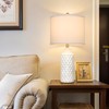 Ceramic Table Lamps Set of 2, White Modern Bedside 25"