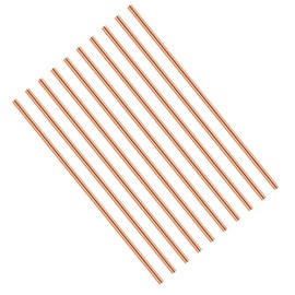 Therwen 10 Pcs Pure Copper Round Rod - 4 Inch Length, 3 mm Diameter - Solid Copper Rod for Metal Crafts & Working Hobbies