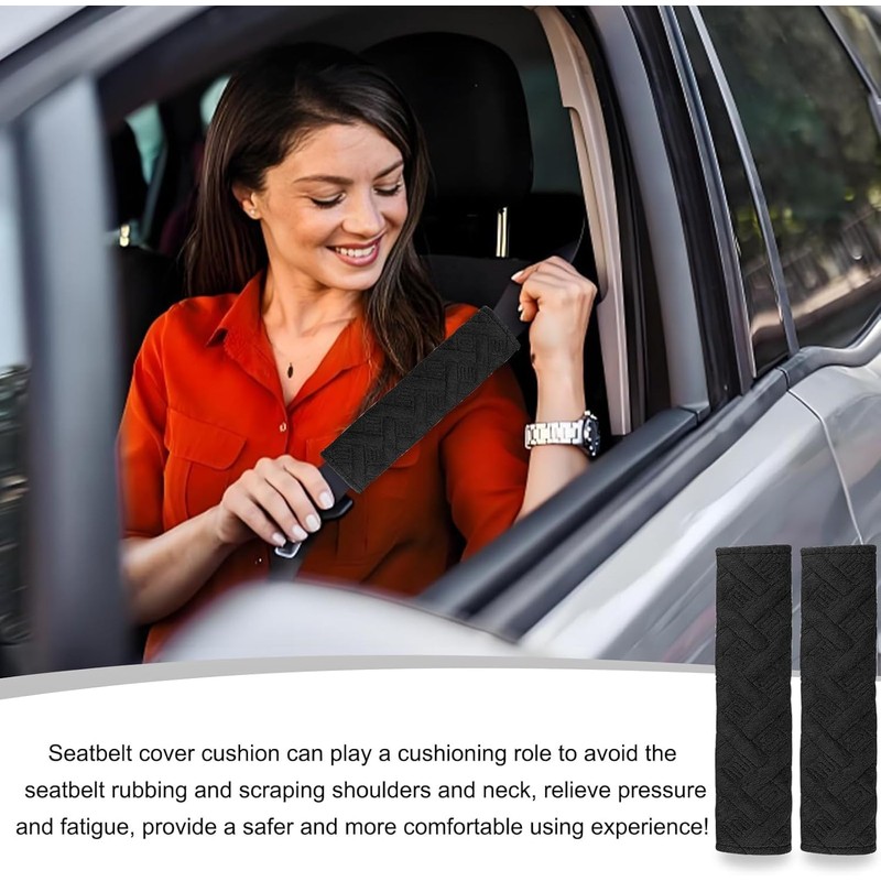 Universal 2-Pack Car Seat Belt Covers - Soft Shoulder Strap
