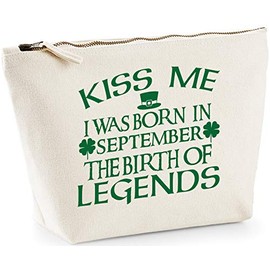Hippowarehouse Kiss me I was born in September the birth of legends printed make up cosmetic wash bag 18x19x9cm