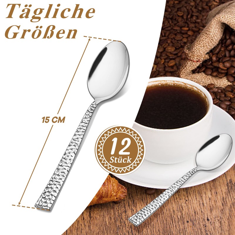 HaWare Coffee Spoon, 12-Piece Stainless Steel Tea Spoon, Dessert Spoon
