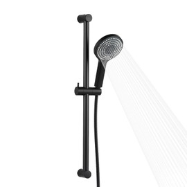 OFFO 6-Spray High Pressure Handheld Shower Head Combo with Adjustable 27-inch Slide Bar and 60-inch Stainless Steel Hose, Matte Black