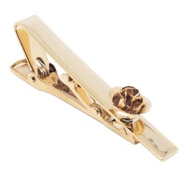 Jonwo Rose Flower 5.7 cm Tie Clips for Men in Gift Box Men's Tie Clip Tie Business Anniversary Gift Wedding, Brass