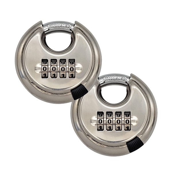 2 Packs Puyueo 4 Digital Heavy Duty Combination Padlock Disc
