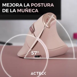 Mouse Ergonomico Vertical 2 Modos Bt Virtuos Acteck Mi770 Color Rosa