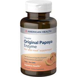 American Health Chewable Multi-Enzymes, Original Papaya, 250 Count