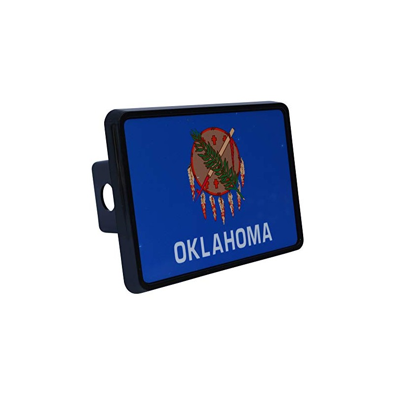 Oklahoma State Flag Trailer Hitch Cover Plug OK