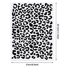 4 Pieces Leopard Skin Stencil Painting Stencil Reusable Painting Stencil Template for Scrapbooking Drawing Tracing DIY Furniture Wall Floor Decor (8.3 x 11.7 Inch)