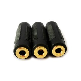 SAISN 3.5mm Stereo Jack to 3.5mm Stereo Jack Adapter Connectors Stereo Coupler Female to Female Gold Plated (Pack of 3)