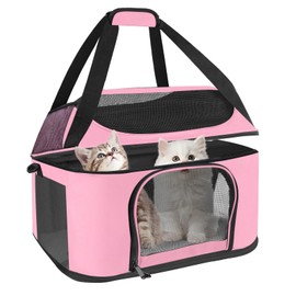 FOORLON Premium Cat Carrier for Pets Up to 20 Lbs, Cat Travel Bag Soft-Sided Backpack Pet Carriers with Padded Shoulder Strap, Dog Carrier for Small Dogs Puppy Carry Airline Approved, Pink