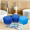 Ipetboom 3 Sets Denture Box with Brush Storage & Cleaning