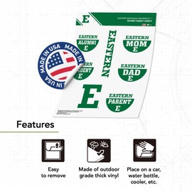 Desert Cactus Eastern Michigan University Sticker EMU Eagles Vinyl Decals Laptop Water Bottle Car Scrapbook (Round Family)