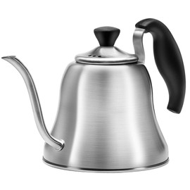 Coffee Kettle for Stove Top Premium Gooseneck Kettle, Pour Over Coffee Tea Pot, Stovetop Teapot, Hot Water Heater for Camping, Home & Kitchen, Stainless Steel - Small 28oz, Brushed
