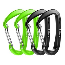 B-Mardi Ultra Sturdy Carabiner Clips,4 Pack,12KN (2697 lbs) Heavy Duty Caribeaners for Hammocks, Camping,Hiking, Swing, Locking Dog Leash and Harness, Outdoor,Hiking & Utility
