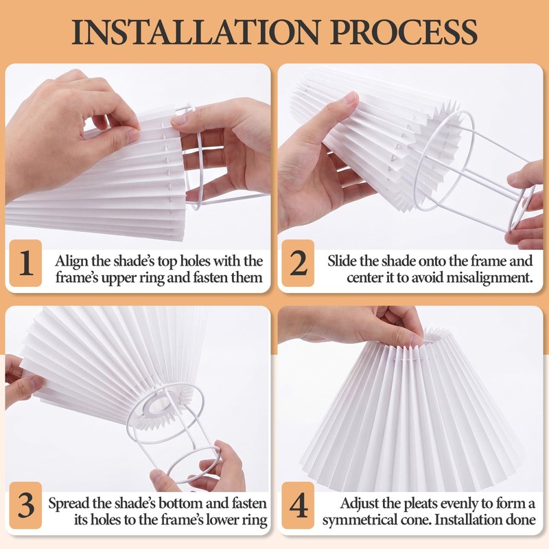 Teenyyou Small Pleated Lamp Shades Set of 2, 3.1" Top