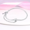 LNQOBU 925 Sterling Silver Snake Chain Bracelet,Butterfly Bracelets, Heart Shape