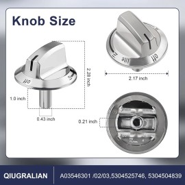 For Frigidaire 5PCS Fit for Gas Range Knobs Stove Parts Control Knob 5304525746 NEW - 5 Packs 5304525746  stove knobs