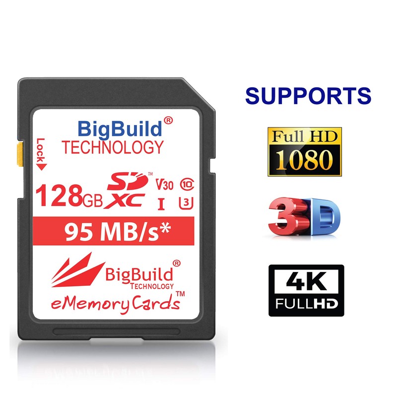 BigBuild Technology 128GB U3 95MB Memory Card for Olympus OM