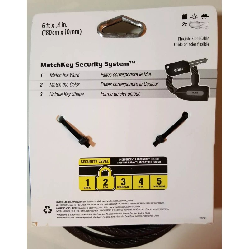 WordLock MatchKey Security Matching Key and Cable CL-617-BK (Black)