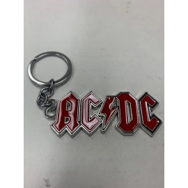 New AC/DC ACDC Metal Silver And Red Color KEY CHAIN Keyring