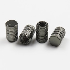 Pitlane Performance® Aluminium Valve Caps, Pack of 4 Valve Covers, Aluminium Car Tyre Valve Caps, Schrader Valve Caps for Car, SUV, Motorcycle, Bicycle (Anthracite, Comfort)