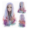 Sroje Peluca De Pelo Largo Rizado Color Arcoíris Para