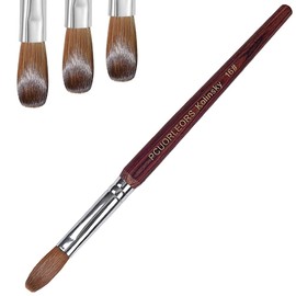 PCUORLEORS Acrylic Nail Brush with 100% Pure Kolinsky Sable Hair and Red Wood Hand, Professional Kolinsky/Gel Brush for Acrylic Application #8,10,12,14,16 (#12)