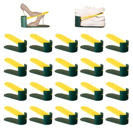 PureSprout Shoe Slot Organizer 20 Pack-Shoe Stacker for a Pair of Shoes,Adjustable Shoe Holder Space Saver,Stackable Double Deck Shoe Riser Shoe Rack,Shoe Organizer for Closet Small Space Organization