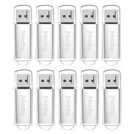 J-boxing 10 Pack USB Flash Drives 16GB USB 2.0 Memory Stick Thumb Drives Silver