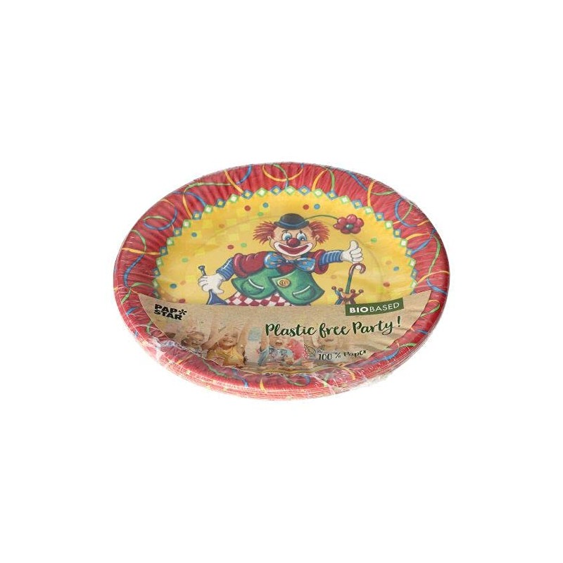 PAPSTAR Paper Plates, Round, Diameter 23 cm, Clown 88580, Paper