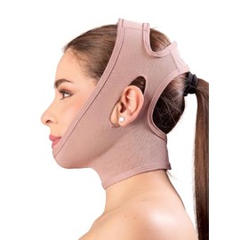 Banda de apoyo para la barbilla Mentonera Post Quirurgica Face Lifting Slimmer Mentonera SCA001 (grande, cacao)