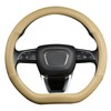 Cxtiy D Shaped Steering Wheel Cover, Genuine Leather Flat Bottom