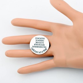 ENSIANTH One Day At A Time Pocket Sobriety Gift NA AA Addiction Recovery Gifts 1 Year 12 Months Sober Coin Gift (CA One Day token)