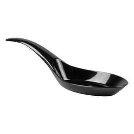 Restaurantware 5 Inch Appetizer Spoons 100 Wave Hors D'oeuvre Spoons - Disposable Serve Samples Starters Snacks Or Desserts Black Plastic Amuse-Bouche Spoons For Weddings Or Catering