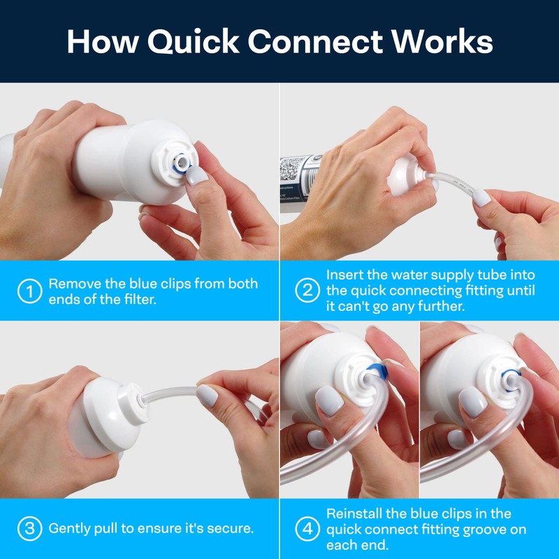 SpiroPure Inline Sediment Water Filter with 1/4" Quick-Connect, 2" x