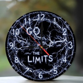 Abstract Clock Art Wall Decor Unique Home Lightning Design 10-Inch Wooden Wall Clock, Silent Movement, Battery Operated (AA Batteries Not Included), Artistic Home Decor, Perfect for Home Accents