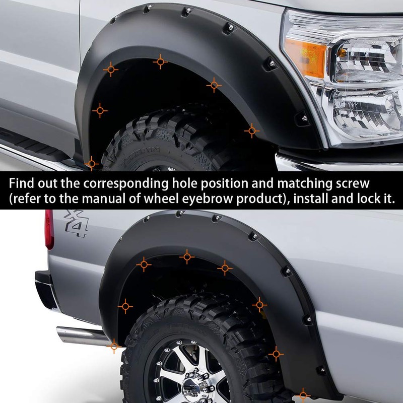 Fender Flare Hardware Kit Screw/Bolt Fastener Compatible for Ford Universal