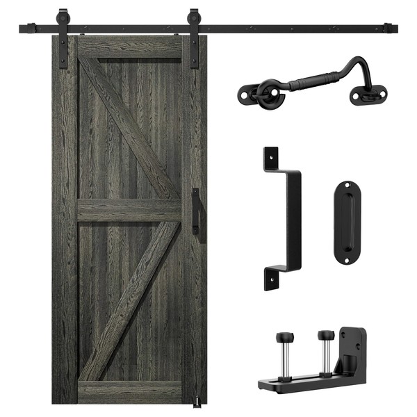 SKYSEN 7FT Sliding barn Door Hardware kit, Barn Door Track,