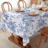 AIBIIN 132x182cm Blue Floral Tablecloth Rustic flowers Rectangle Table Cover